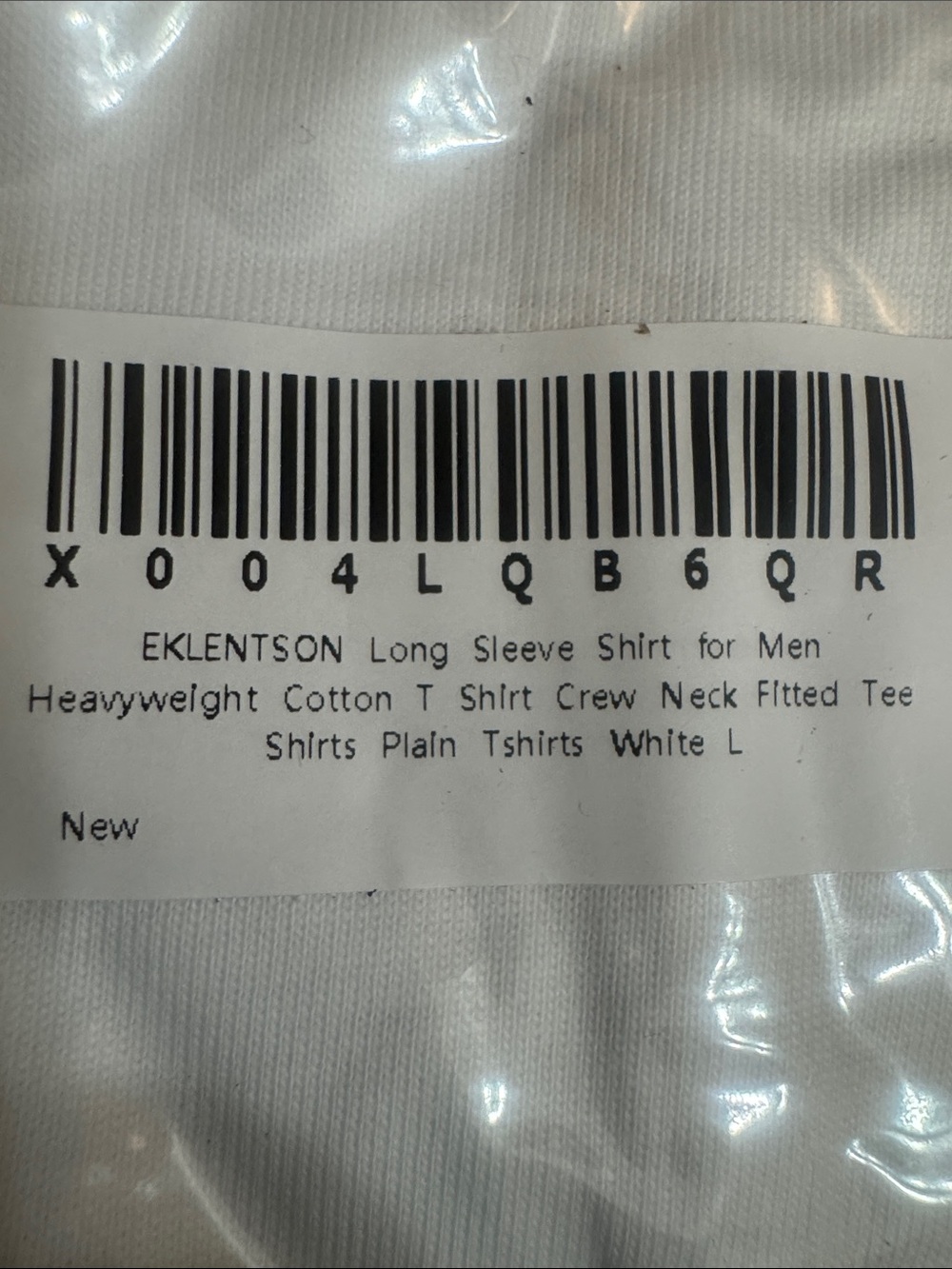 Eklentson Men's White Heavyweight Crew Neck Short Sleeve Tee